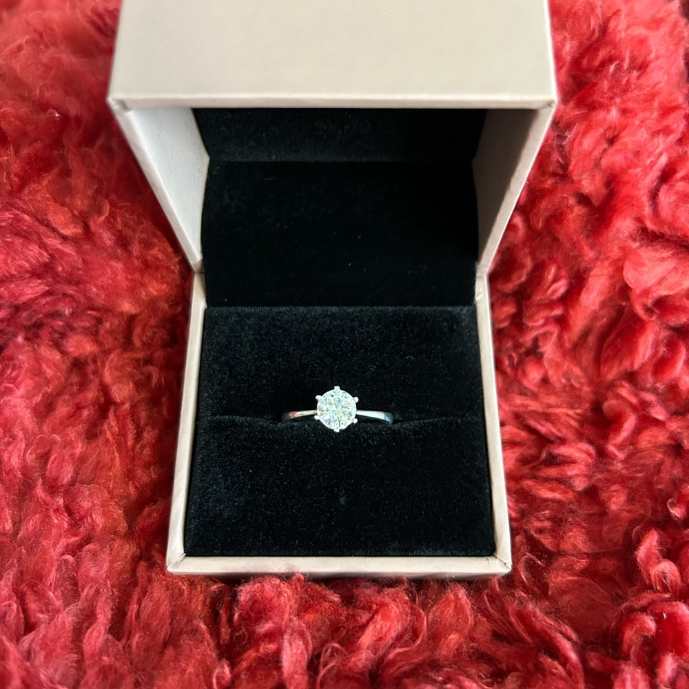 One Carat Moissanite Solitaire in Sterling